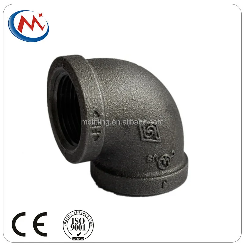 Pipe Fitting Elbow Black Mallealble Iron Malleable Iron BSPP BSPT NPT DIN Female Equal ANSI Anti /is