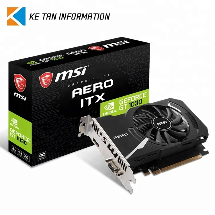 
 Видеокарта MSI GeForce GT1030 AERO ITX 2GD4 OCV1 с GDDR4 64 бит  