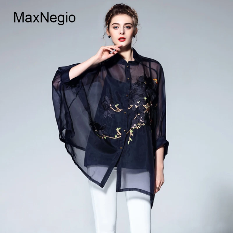Maxnegio 2018 Women Fashion Shirts Embroidery Designs Chiffon Tops Product On Alibaba Women Fashion Shirts Embroidery Designs