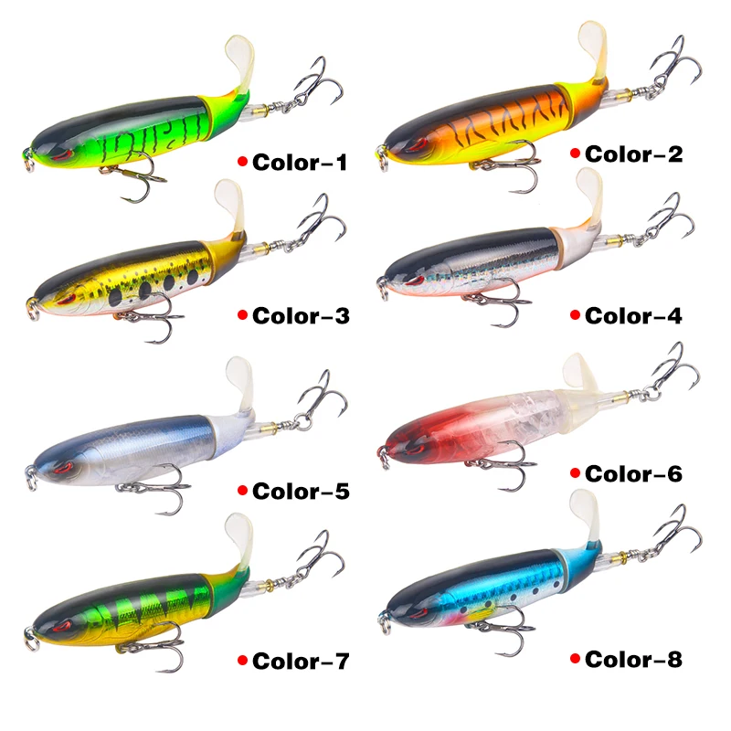 Fishing Lure Whopper Plopper 4 Inch 0.5 Oz With Rotating Spin Tail For