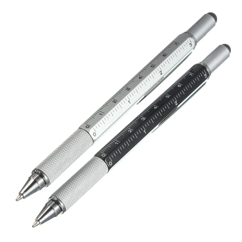 In 1 Scale Level Screwdriver Ruler Multi-functional Tool Ballpoint Pen 