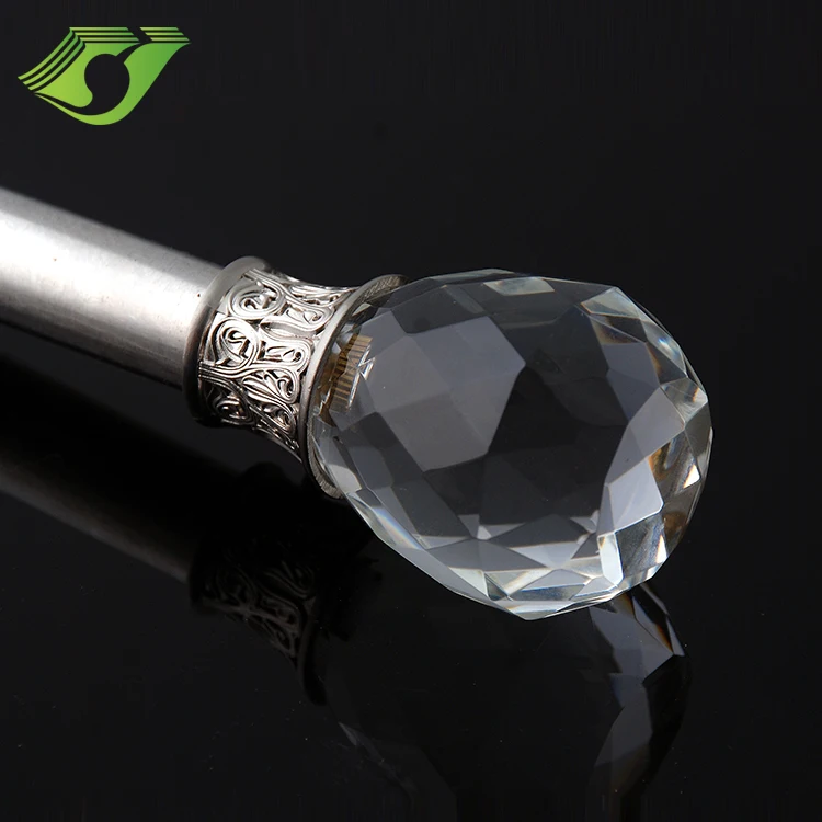 Crystal Ball Curtain Finial European Curtain Rod Accessories Good Sell Decoration Round 19mm Curtain Poles Tracks Accessories
