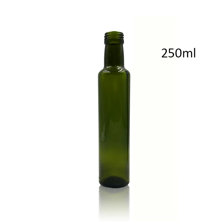 100ml 250ml 500ml 750ml Round Antique Green Glass Oil and Vinegar Bottle Set