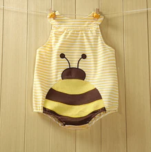 baby rompers unisex baby clothing summer cotton boys girls baby triangle Rompers Fruit bear Teddy newborn