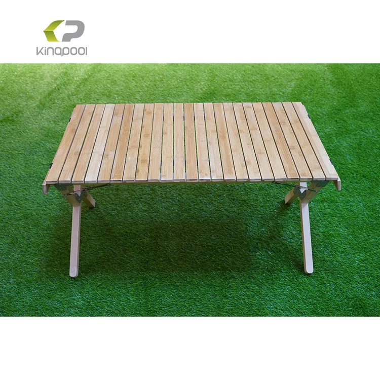 
 Складная уличная бамбуковая мебель HT020, распродажа, регулируемые ножки, алюминиевый уличный стол  