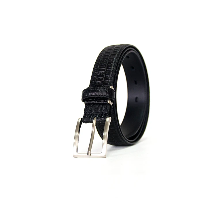 Cheap Men Split Leather Belts In Black Pin Buckle PU Leather Strap