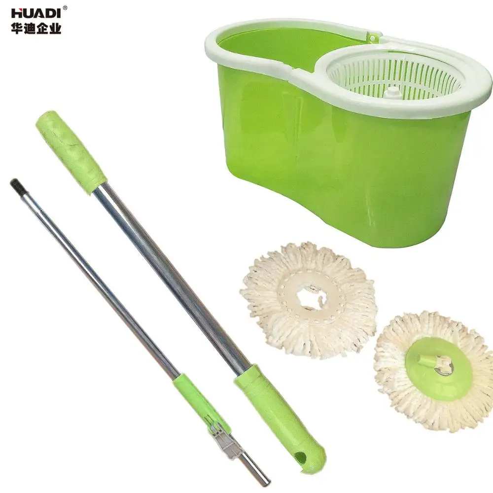 Spin System Mop with Extended Handle 2 Microfiber Mop Heads Easy Rotating Tornado Mop