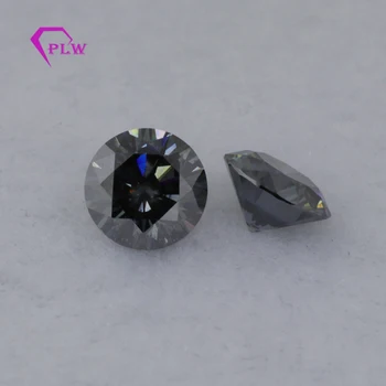 Brilliant cut dark gray black synthetic moissanite diamond from Provence Gems