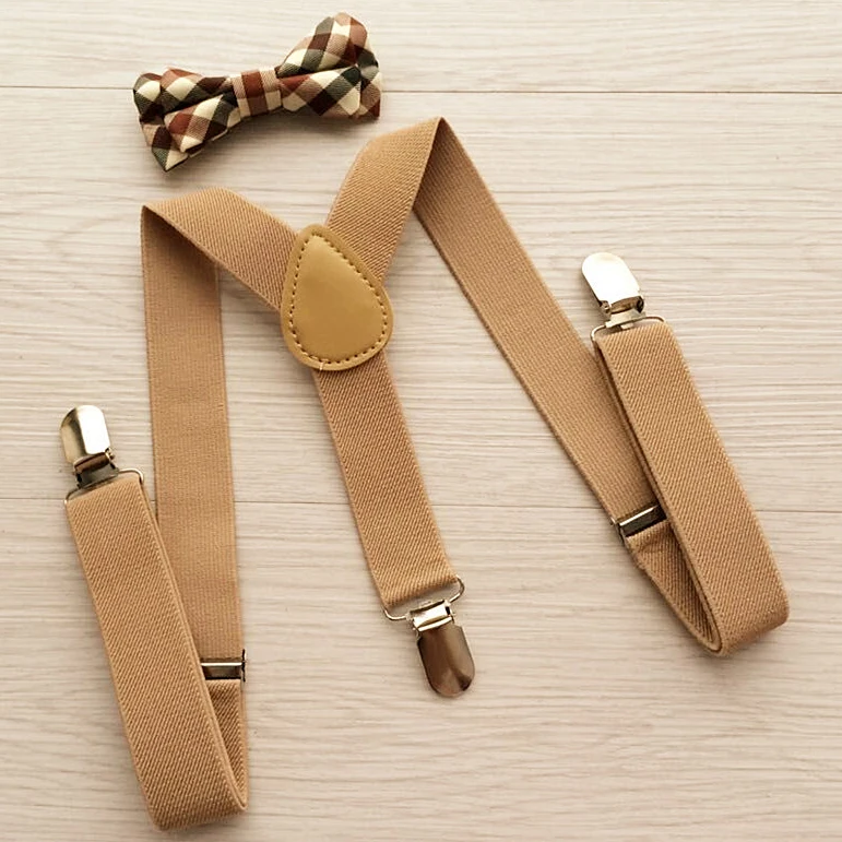 Детские подтяжки бежевого цвета