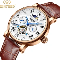 KINYUED watch skeleton men luxury brand automatic brands design your own automatic watch