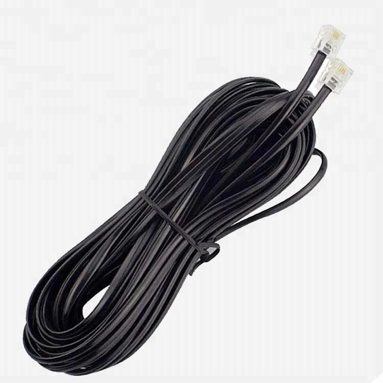Cable Alargador de Telecomunicaciones  Rj11 Macho - Hembra 10,0 m Negro  Cables