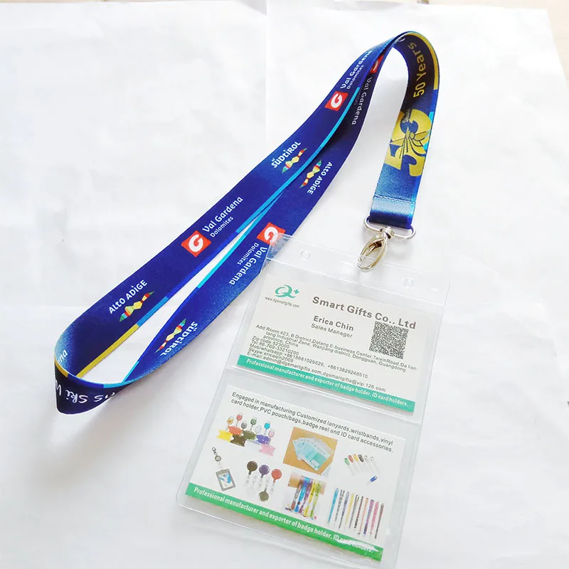 Применимо к выставка событие компания мягкий ПВХ двухсторонняя карточки сотрудника с ремешок держателя карты