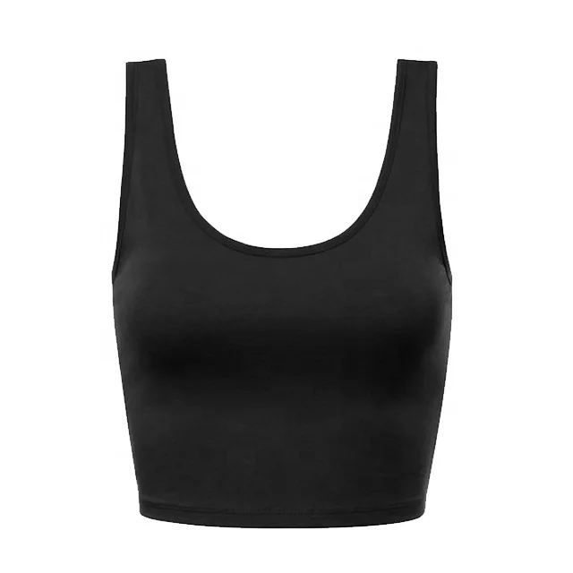 plain black crop top