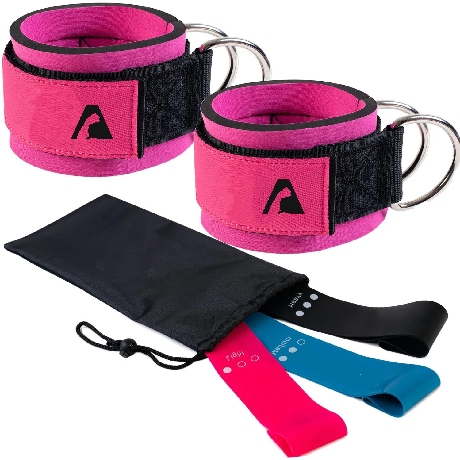 Фитнес-Тренажерный зал Спорт D-образное кольцо мягкие ремни на лодыжку для кабельных машин защита колена