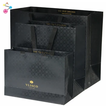 China Jewelry Packaging Shopping Thick Grocery High Quality Luxury Large Matte Clothing Custom Printing Black Paper Bag Supplier