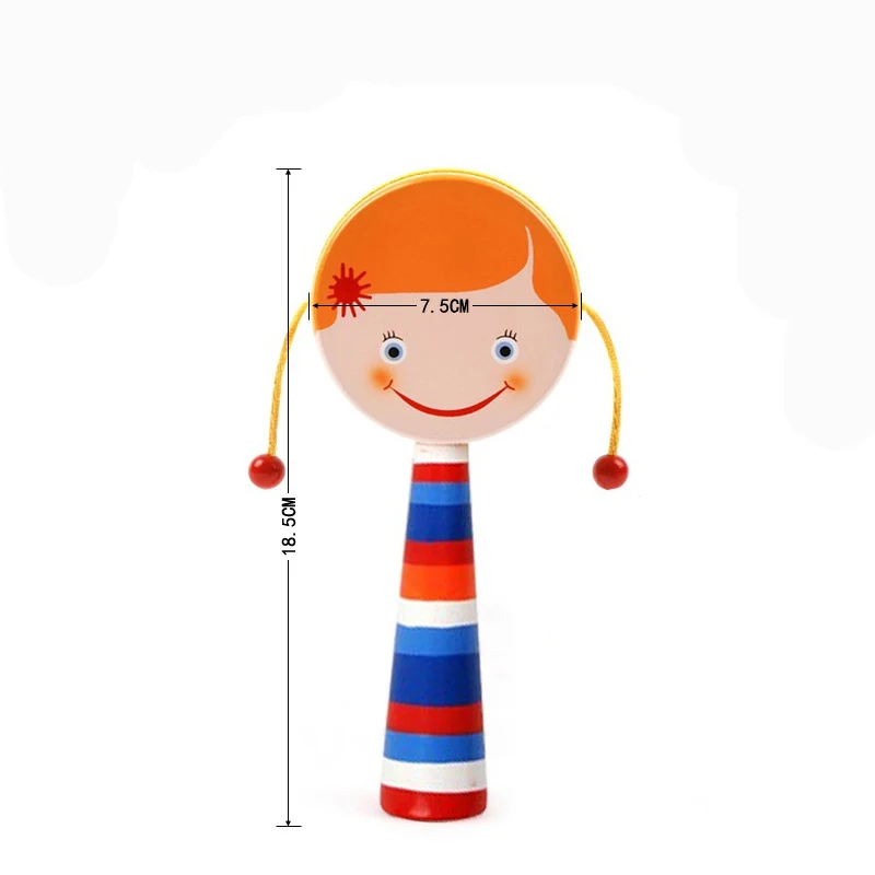 Детские развивающие игрушки ручной барабан безопасность натуральные деревянные игрушки детская погремушка