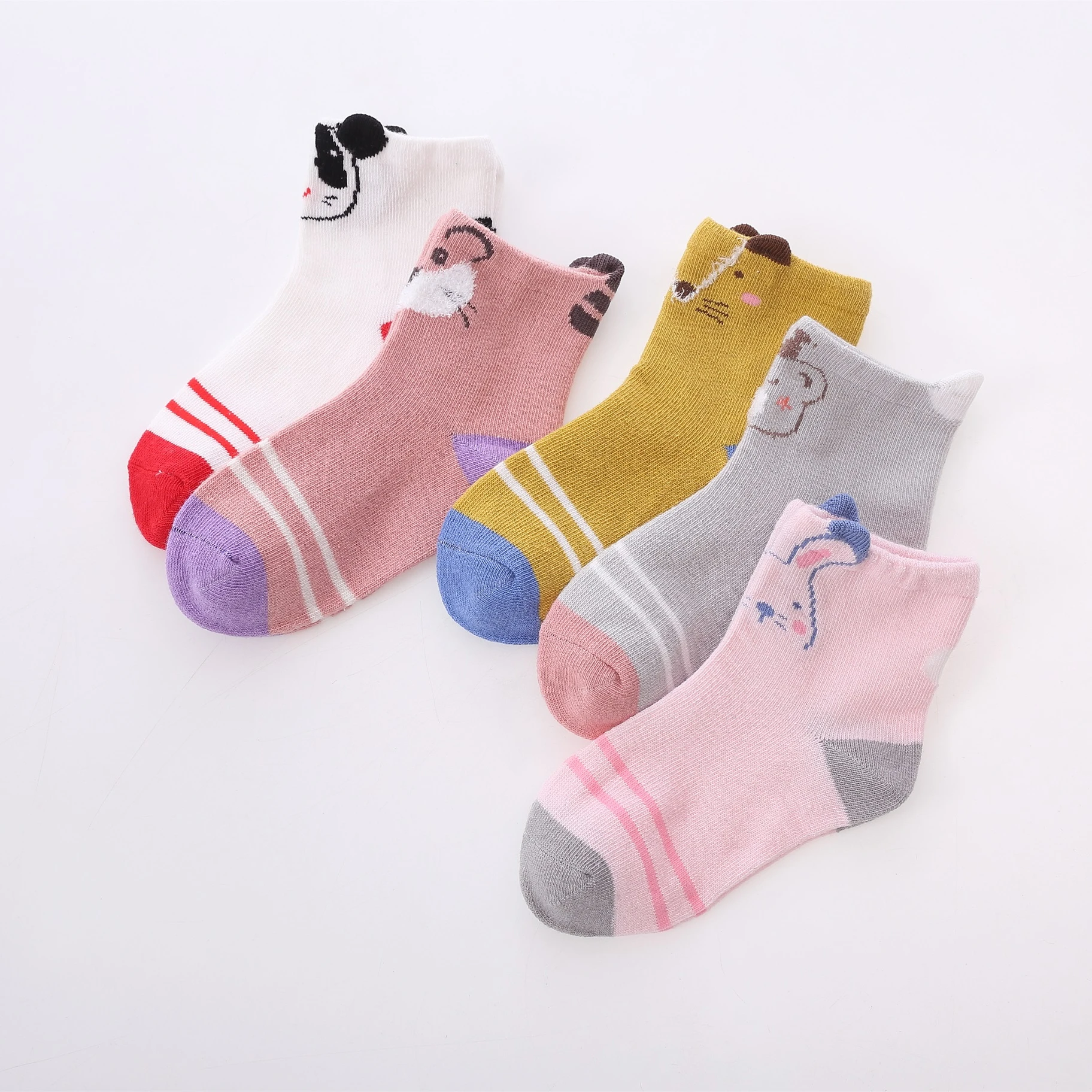Модные милые забавные носки с ушками животных Мультяшные жаккардовые хлопковые популярные детские носки