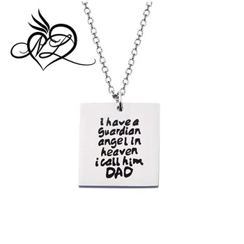 I Have A Guardian Angel In Heaven I Call Him Dad Necklace Gift for Daddy Father's Day