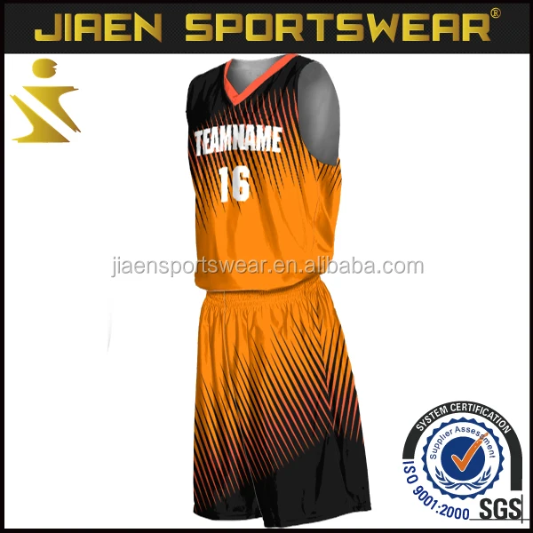 Source Custom orange black basketball jersey,creative newest 100