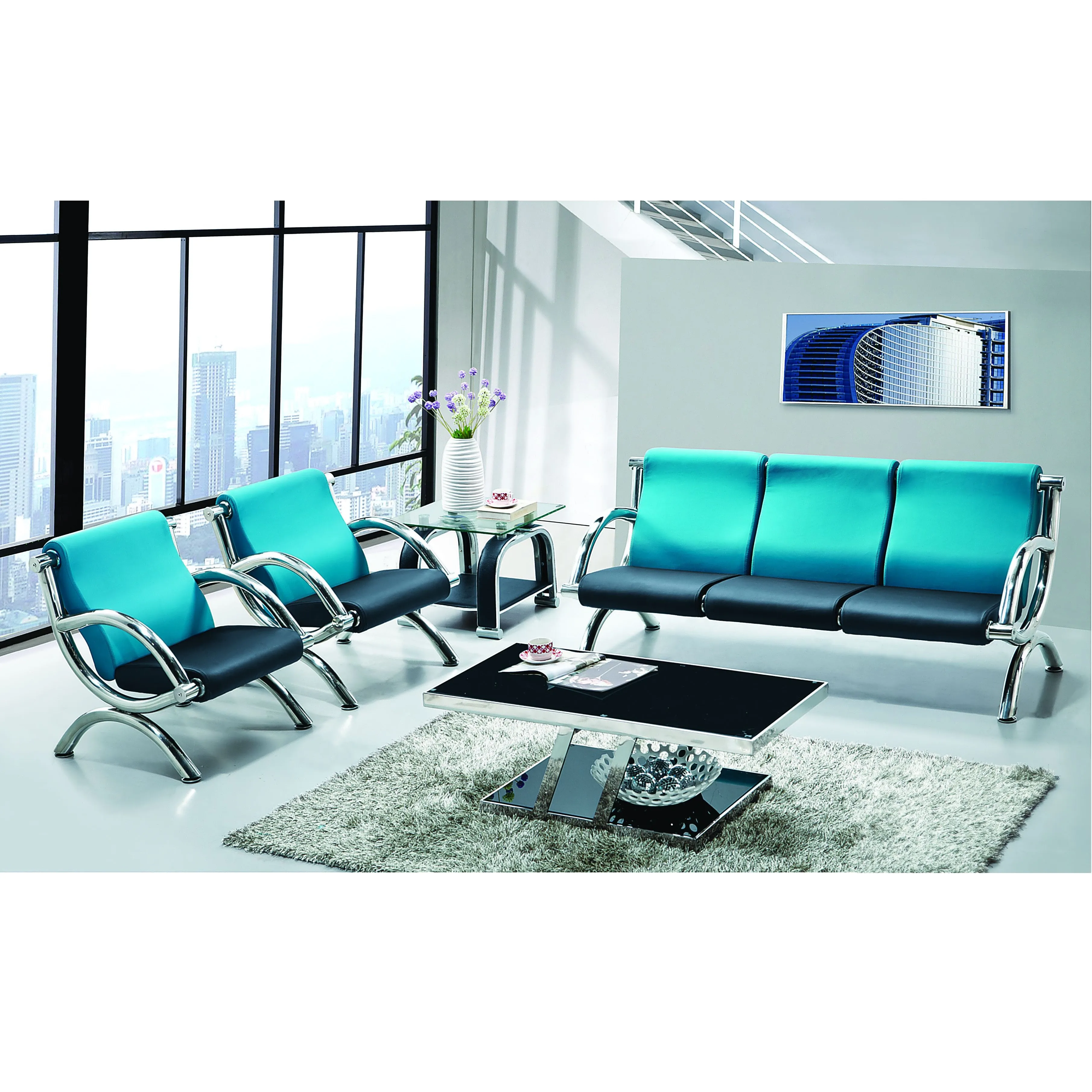 Factory Outlet Sale Modern Office Reception Sofa With Steel Frame