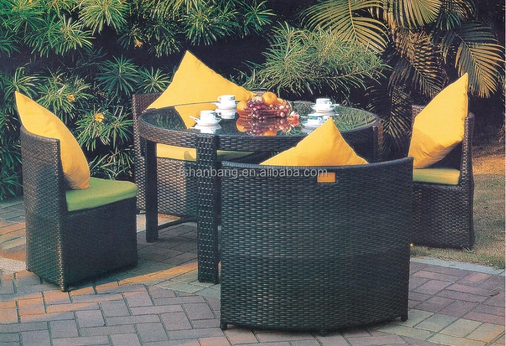 Contemporary Outdoor Wicker Patio Rattan Cube Garden Set for Park Use