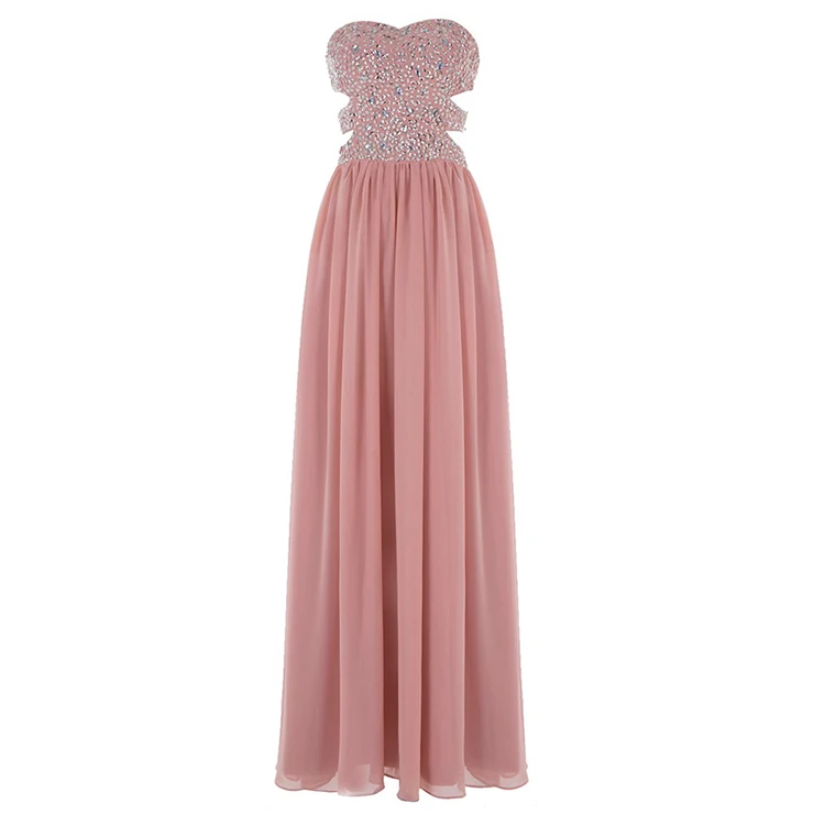 Sexy Blush Heavy Beaded Top Split Waist 
