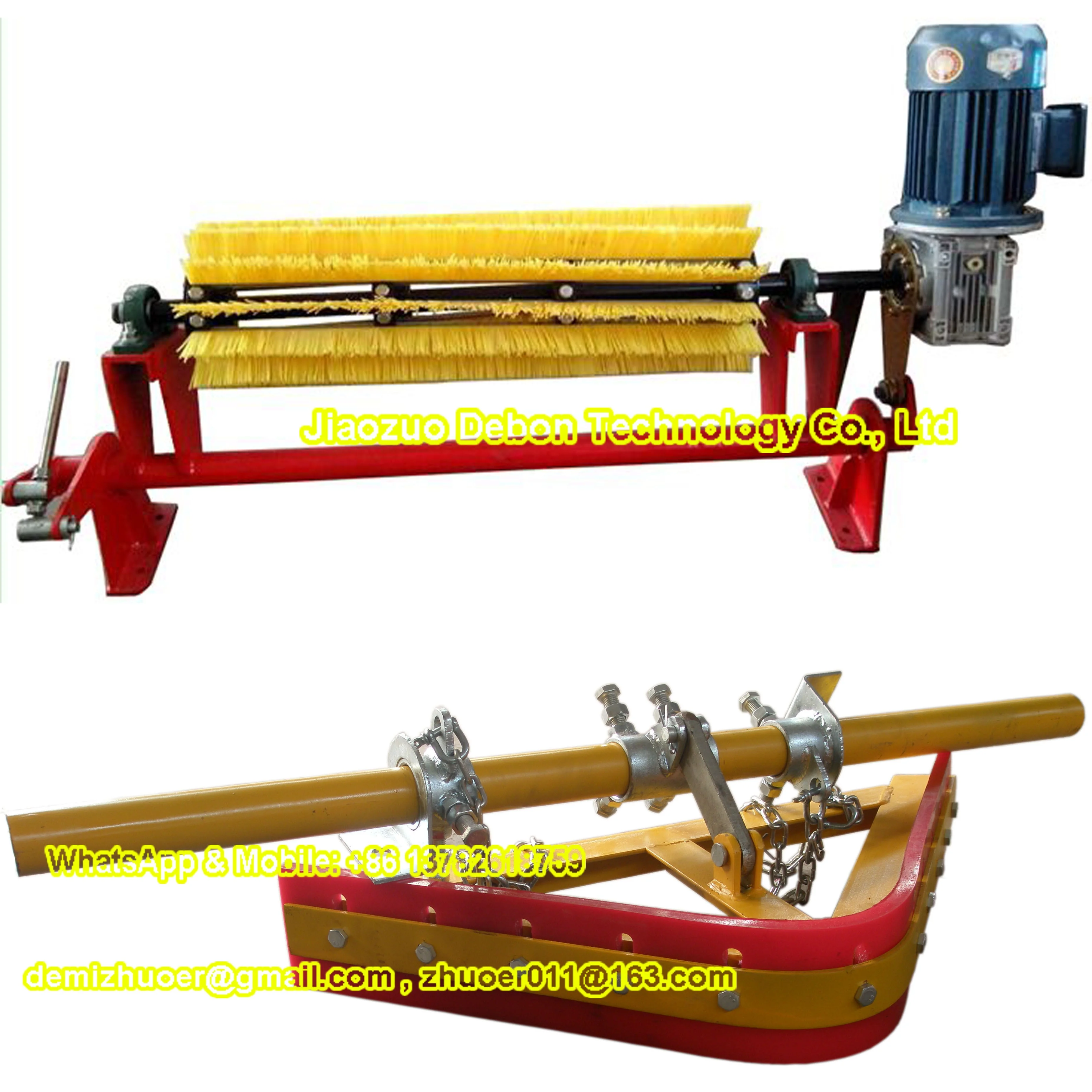 Rotary Adjustable Cylindrical Conveyor Brushes Belt Scraper Cleaner