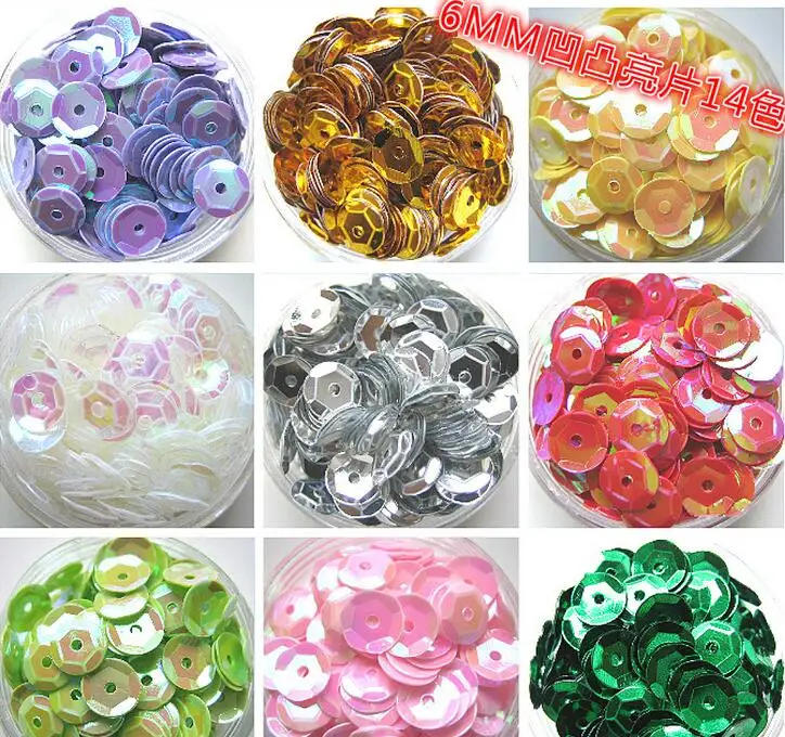 5000 Mixed Color 6mm CUP round loose sequins Paillettes sewing Wedding craft