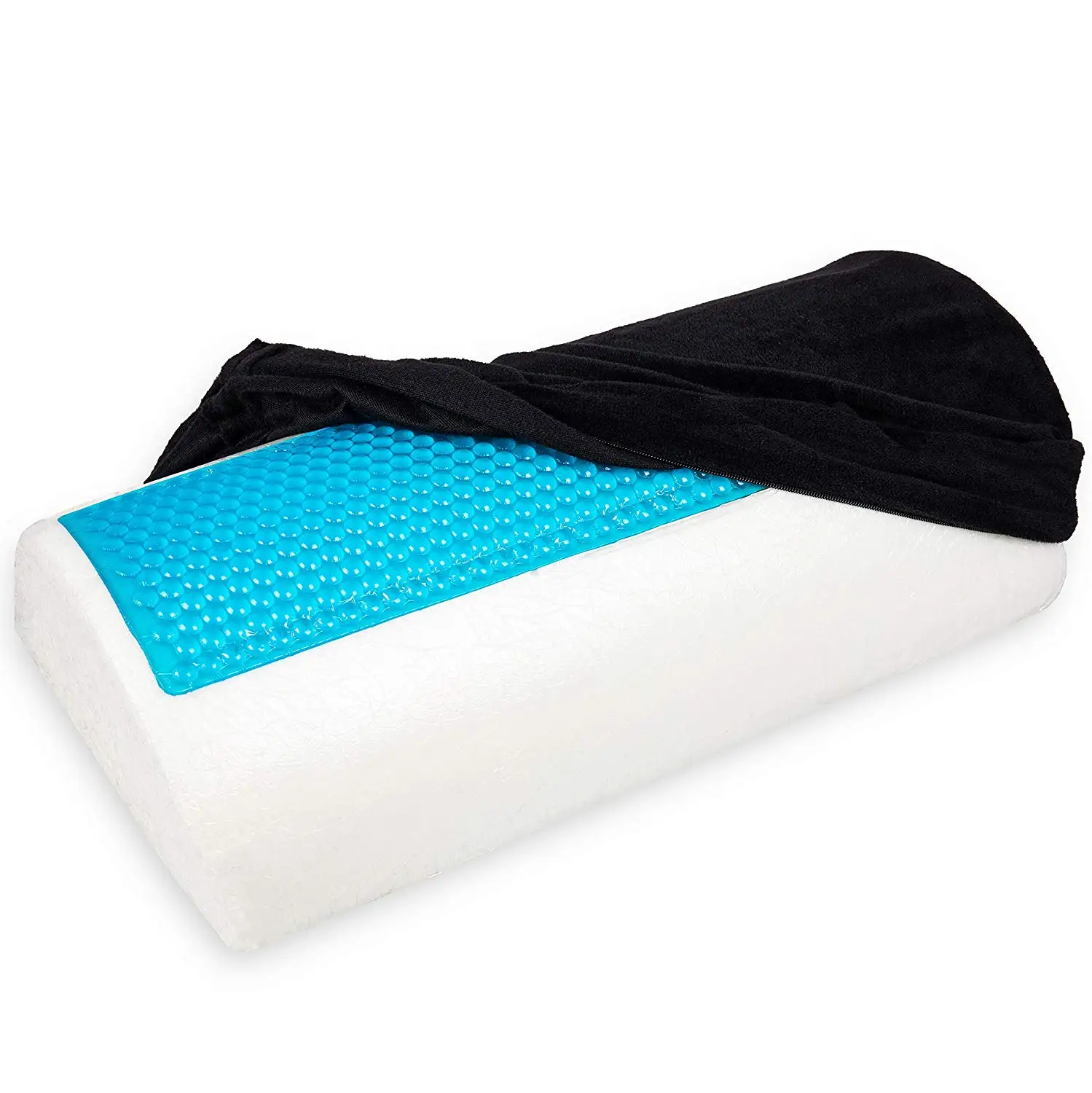 Half Moon Подушка-Cool Gel Memory Foam Semi Roll Клин подушка обеспечивает окончательную поддержку для спины и боковых шпалей