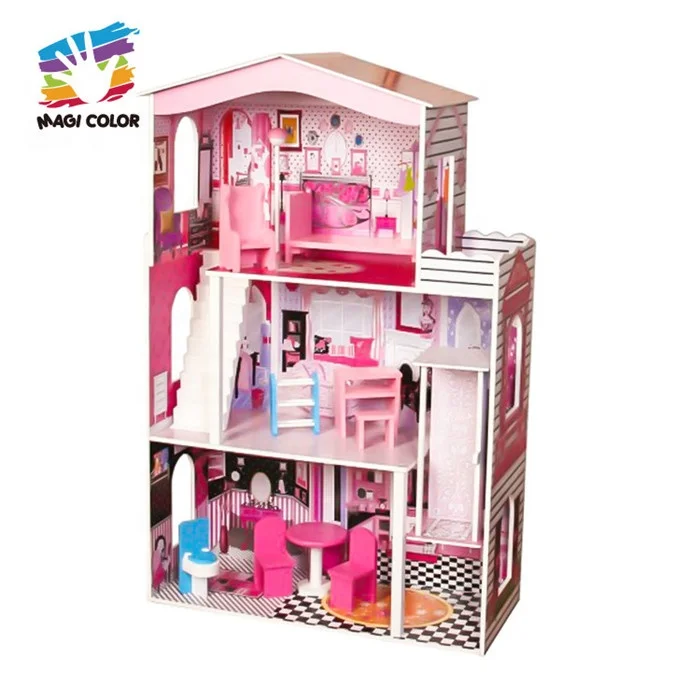 New Arrival Pretend Wooden Miniature Doll House Kits for Girls W06A356
