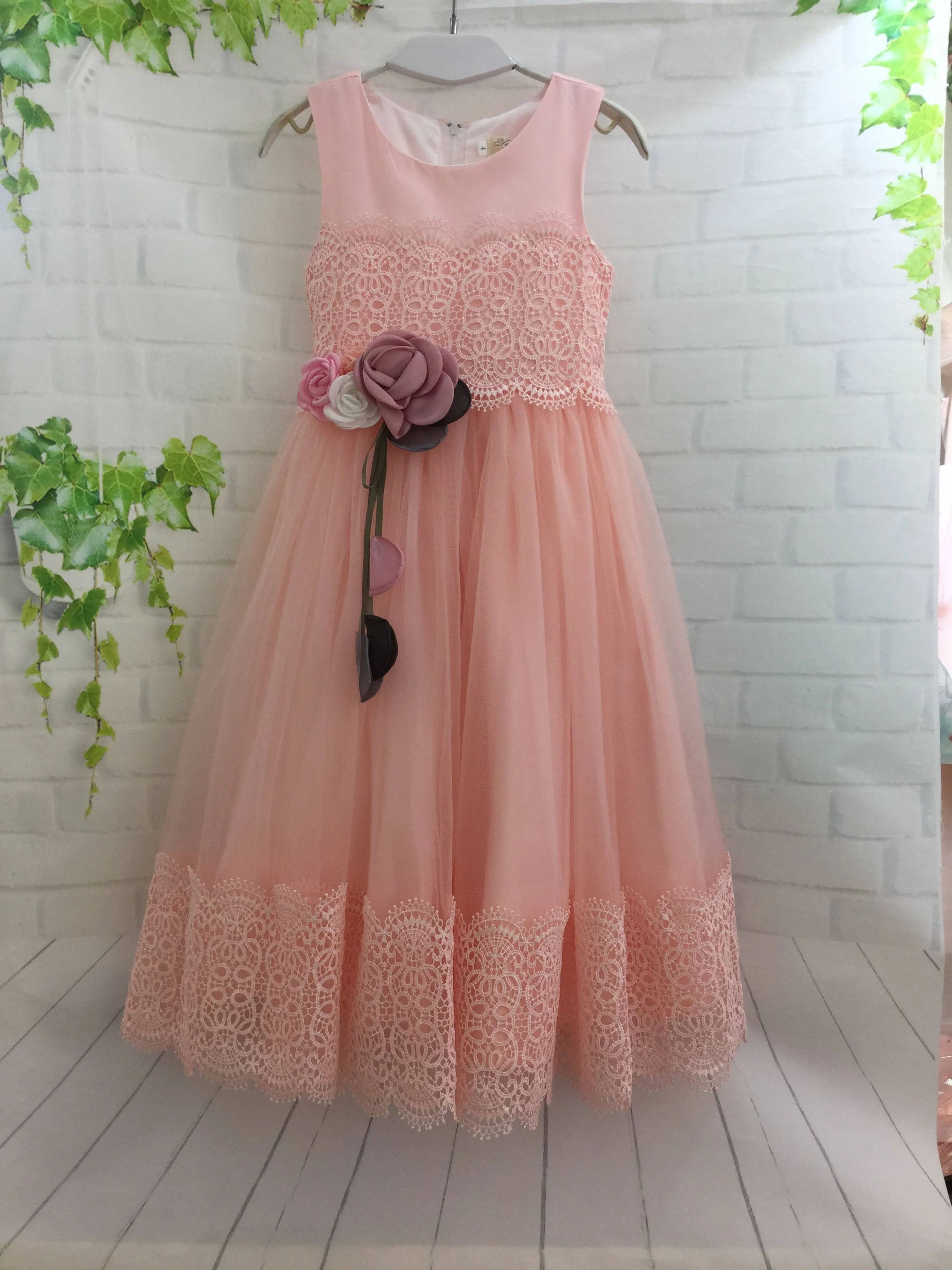 2018 белое без рукавов цельное кружевное длинное платье для девочек вечерние на свадьбу для От 2 до 9 лет