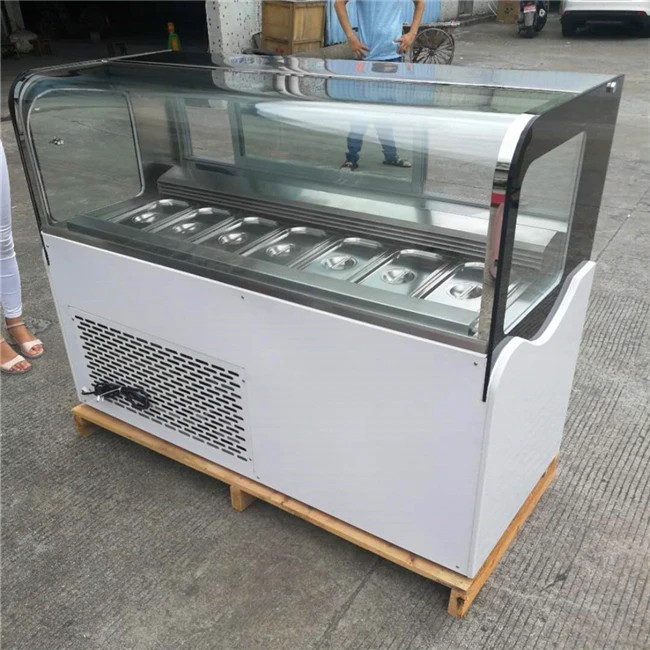 Newest Design Ice Cream showcase 8 Trays Ice Cream Showcase Gelato Display
