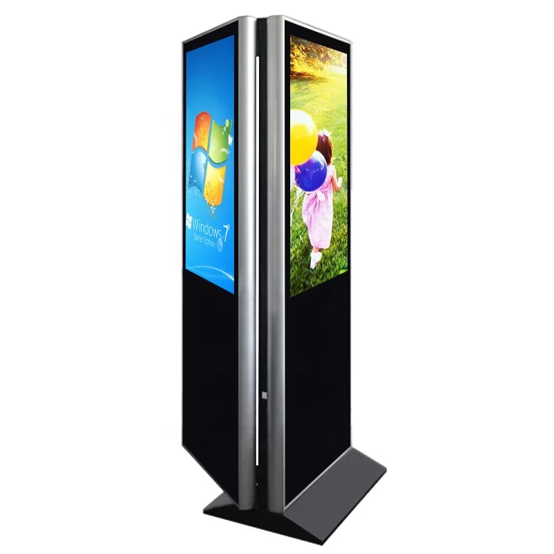 65 Inch Floor Stand  Double Touch Screen Totem Ad Kiosk