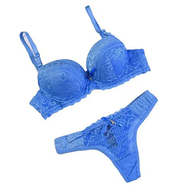 blue bra set