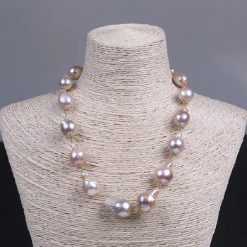 Hot sale good quality 16-20mm big baroque freshwater pearl necklace
