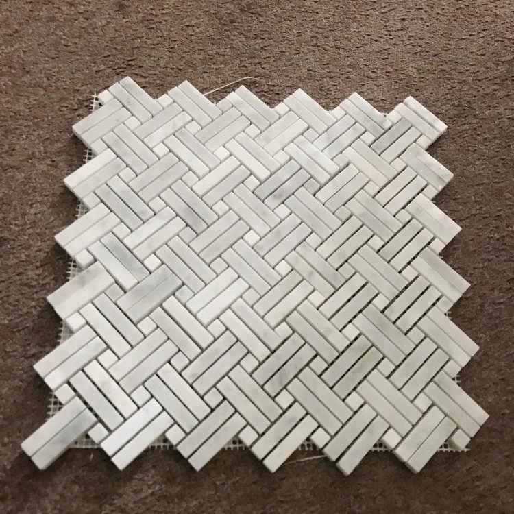 Carrara White Basketweave Mosaic Tile For Wall Floor Kitchen Backsplash details