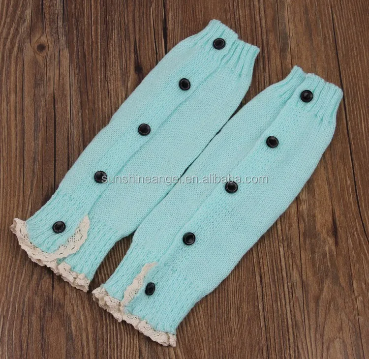 Оптовая продажа, вязаные крючком пуговицы, кружевные детские гетры