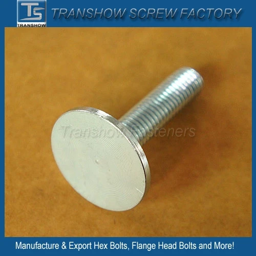 Carbon Steel Big Round Flat Head Bolt,Zinc Plated Flat Elevator Bolt