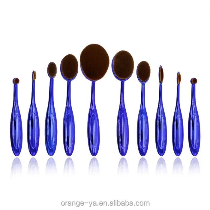 10 pcs cosmetics makeup brush set luxury colorful handle