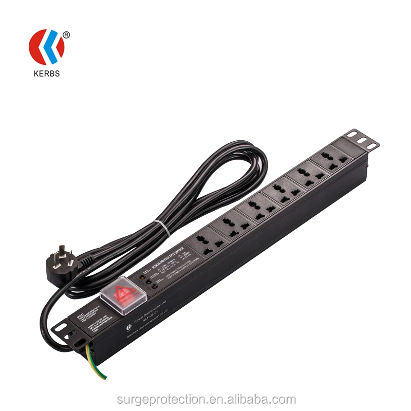 6 Outlets PDU Power Surge Protector with Rack Mount Screws