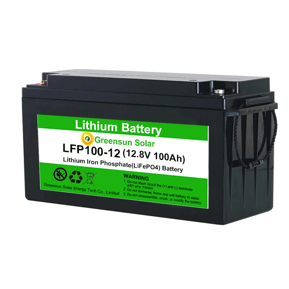 Rechargeable Deep Cycle LiFePO4 12 volt lithium battery 12v 100ah bms for solar power system