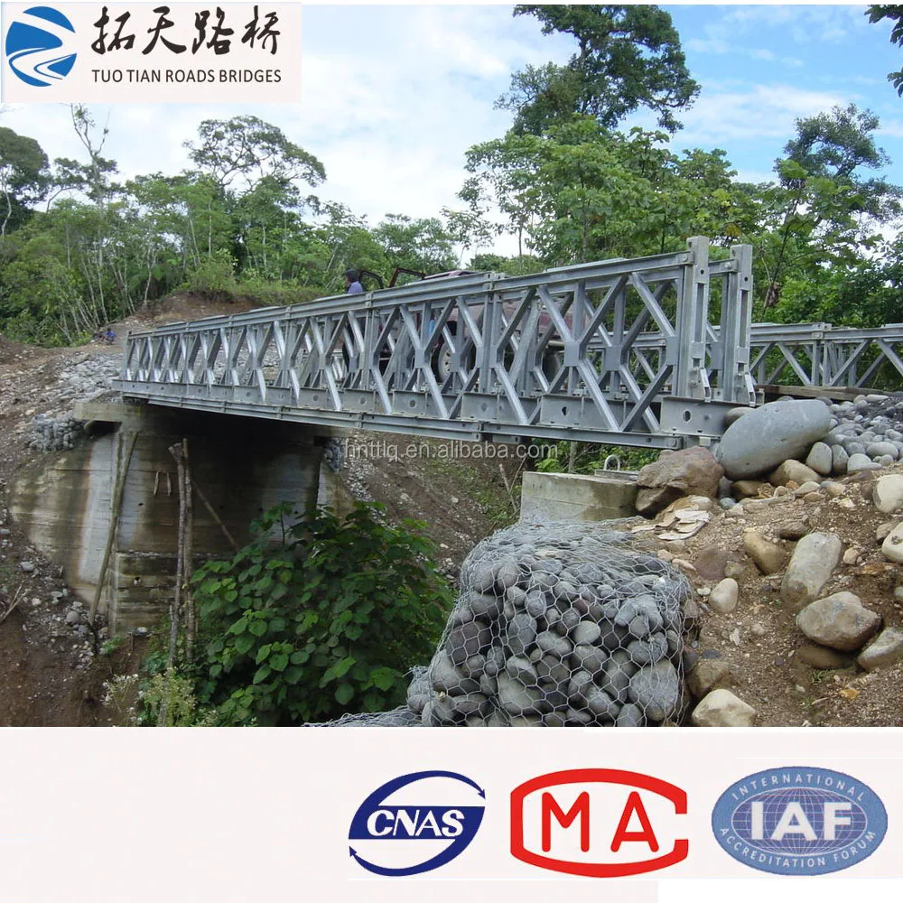 Single Storey Double Lanes Permanent Assembly Concrete Deck Steel Truss Bridge
