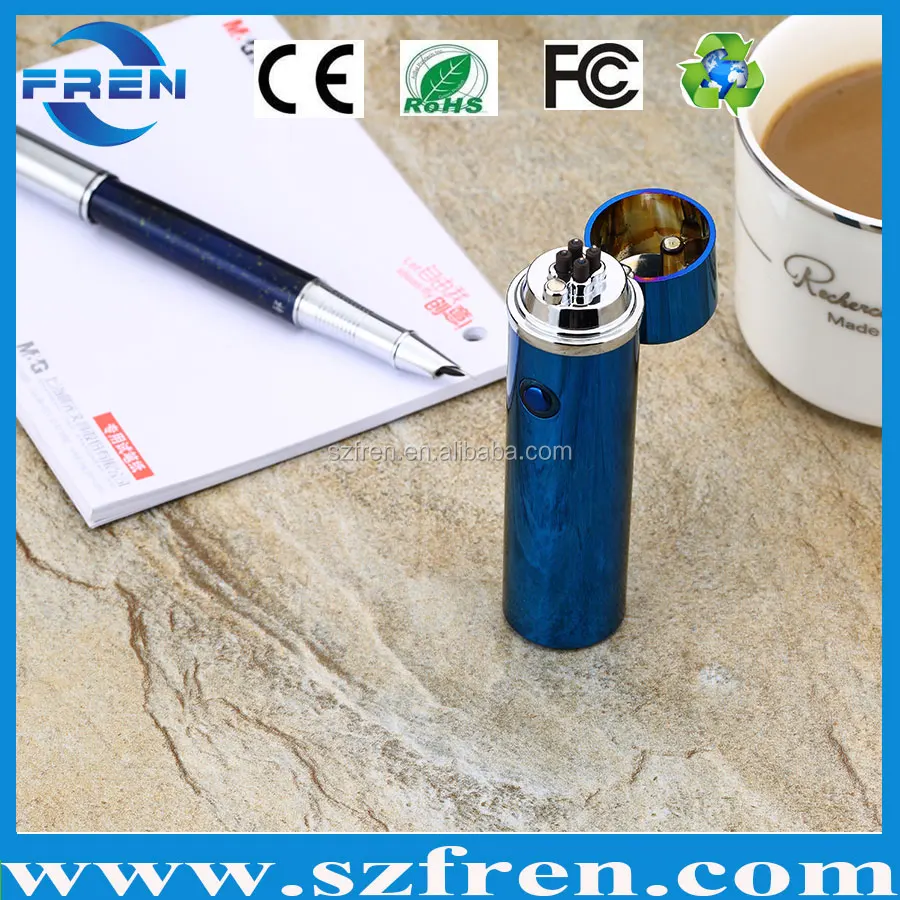 High End Shenzhen Cigar and Pipe Usb Lighter Rechargeable Electric Double Arc Lighters with LED Light