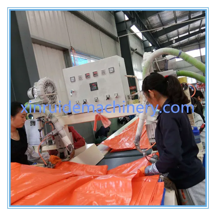 PVC PE Tarpaulin Production Line High Frequency Welding Machine With Hemming Edges Function