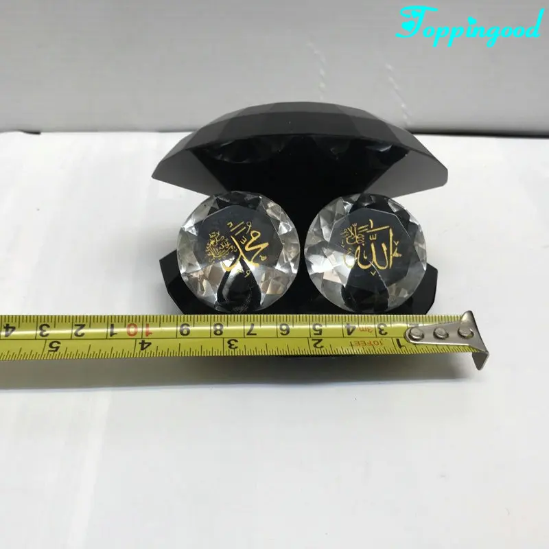 Fancy Shell Crystal Islamic Ornament With Allah and Muhammad Engraved