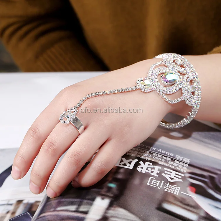 Go Gorgeous in 8QXS011 Ring Bracelet Crystal Rhinestone