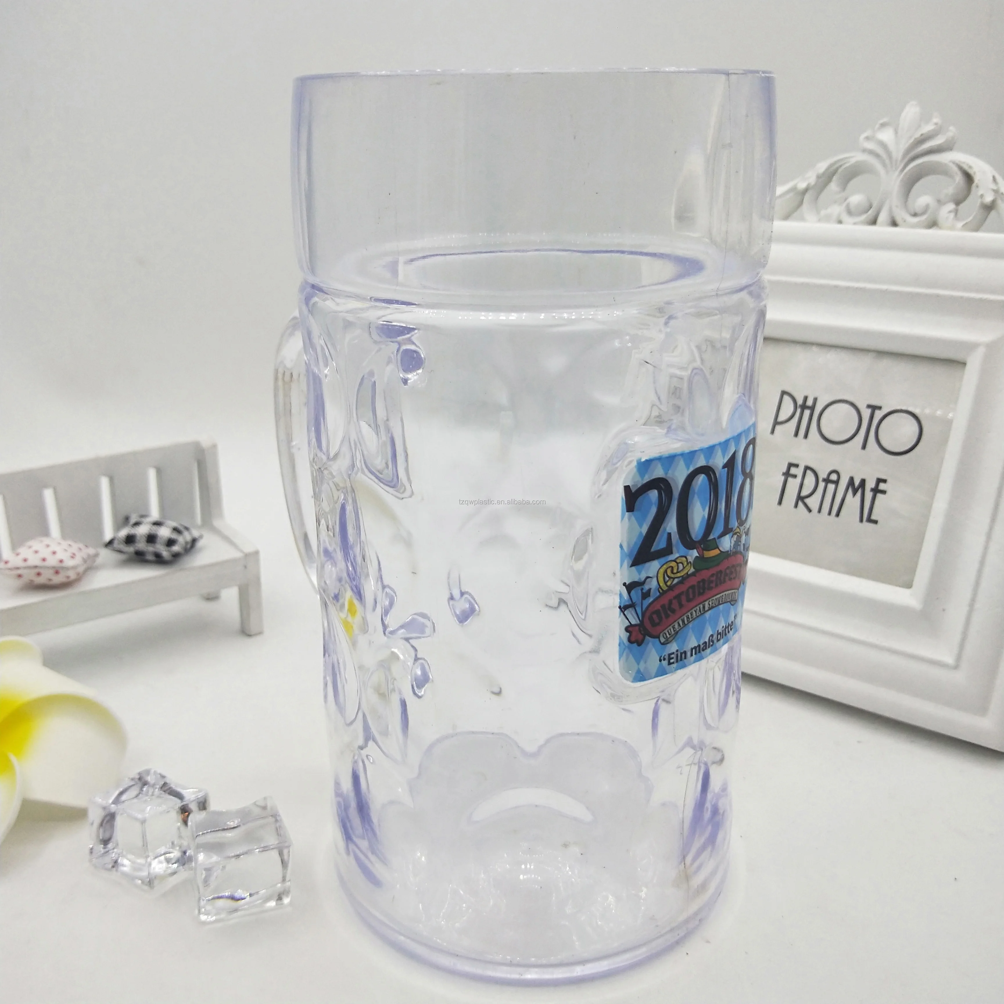 Bitburger German Beer Dimpled Mug Glass 1 Liter