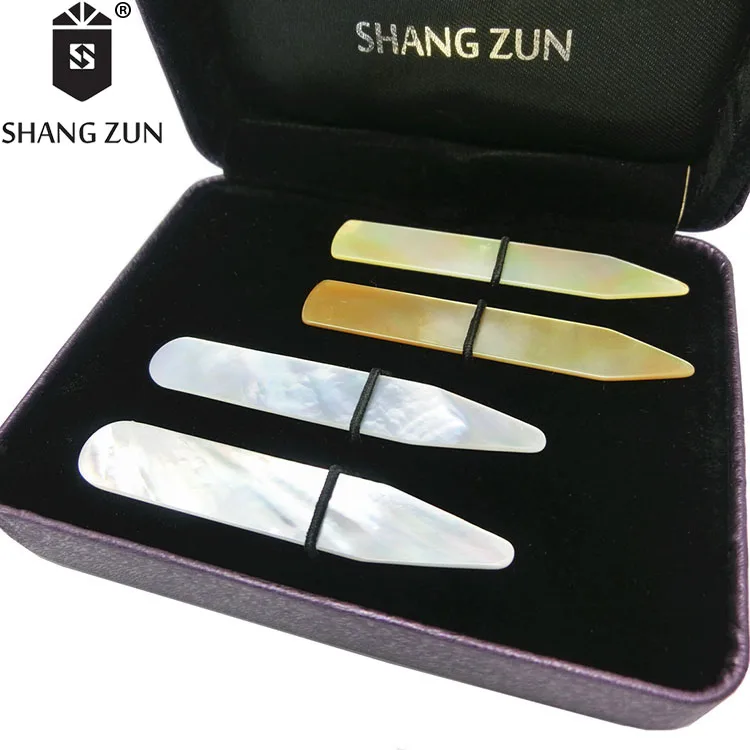 Высококачественный воротник на заказ с перламутром 4 шт. в коробке воротники для мужской