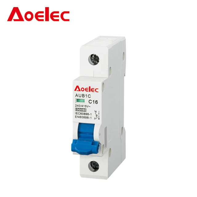 Aoelec AUB1C 4.5kA din rail mounting mini circuit breaker/mcb