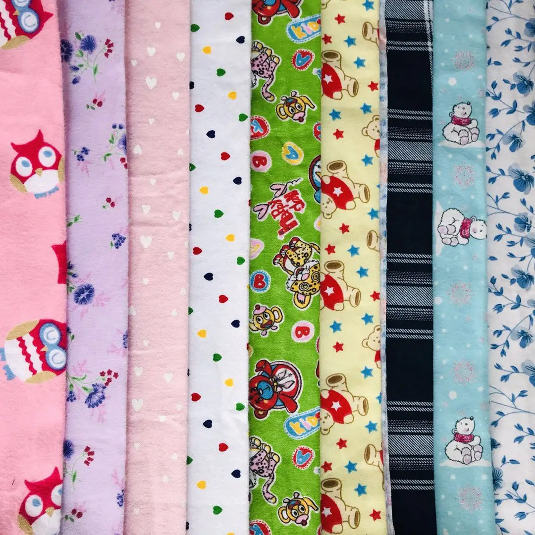 100% Cotton Flannel Fabric Lovely Print for Baby Blankets